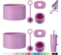 HYZ 8 Piece Accessories for Stanley Cup, Silicone Spill Proof Stopper Set and Protective Boot Including Straw Cover Cap for Stanley H2.0 20oz 30oz 40oz Tumbler, Lilac