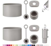 HYZ 8 Piece Accessories for Stanley Cup, Silicone Spill Proof Stopper Set and Protective Boot Including Straw Cover Cap for Stanley H2.0 20oz 30oz 40oz Tumbler, Ash