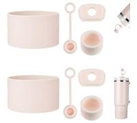 HYZ 8 Piece Accessories for Stanley Cup, Silicone Spill Proof Stopper Set and Protective Boot Including Straw Cover Cap for Stanley H2.0 20oz 30oz 40oz Tumbler, Rose Quartz