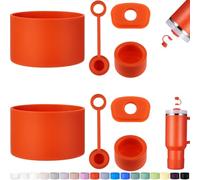 HYZ 8 Piece Accessories for Stanley Cup, Silicone Spill Proof Stopper Set and Protective Boot Including Straw Cover Cap for Stanley H2.0 20oz 30oz 40oz Tumbler, Tigerlily