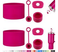 HYZ 8 Piece Accessories for Stanley Cup, Silicone Spill Proof Stopper Set and Protective Boot Including Straw Cover Cap for Stanley H2.0 20oz 30oz 40oz Tumbler, Cosmo Pink