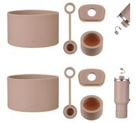 HYZ 8 Piece Accessories for Stanley Cup, Silicone Spill Proof Stopper Set and Protective Boot Including Straw Cover Cap for Stanley H2.0 20oz 30oz 40oz Tumbler, Almond Rose