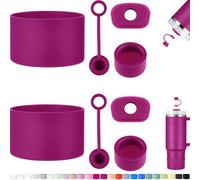HYZ 8 Piece Accessories for Stanley Cup, Silicone Spill Proof Stopper Set and Protective Boot Including Straw Cover Cap for Stanley H2.0 20oz 30oz 40oz Tumbler, Fuchsia