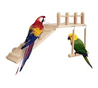 HyzaPhix 3 PCS Parrot Toys, Pine Wood Raw Materials Pet Swing Hammock,Wooden Bird Perches For Cage Parrots For a Variety Of Parrots, Pet Birds And Hamsters And Other Small Pets