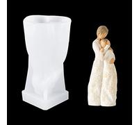 HyzaPhix 3D Candle Mold Family Silicone Mold Close to Me Epoxy Mold Hugging Figurine Resin Casting Mold Eternal Love Promise for DIY Candle Soap Gifts Making (Close to me)