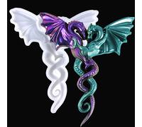 HyzaPhix 3D Large Dragon Silicone Moulds Flying Dragon Resin Mould Animal Epoxy Moulds Crystal Statue Making Molds for DIY Fighting Dragons Wall Hanging Home Office Art Decor (Couple Dragon)