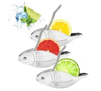 HyzaPhix 3pcs Lemon Juicer, Manual Lemon Squeezer Portable Lime Juicer, Bird Shape Hand Press Juicer for Orange Lemon Lime Pomegranate (fish)