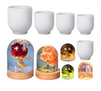 HyzaPhix 5pcs Cloche Dome Resin Molds, Crystal Silicone Mold Candle Epoxy Casting Mold for Flowers Preservation, DIY Night Light, Desktop Ornaments, Home Decorations (5pcs)