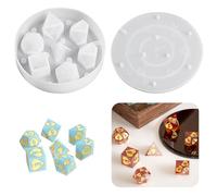 HyzaPhix 7 Shapes Dice Resin Molds Polyhedral Dice Silicone Mold DND Dice Moulds Jewelry Casting Molds for Games Handmade Dice Making(DICE MOLD)