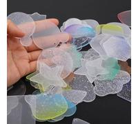 HyzaPhix 99pcs Acrylic Keychain Blanks, Acrylic Circle Discs Blanks with Hole, Ball Bead Chain,Tweezers,Clear Glitter Keychain Kit for Vinyl Crafting, DIY Christmas Gifts, Gift Tags