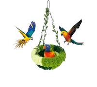 HyzaPhix Bird Bed with Chain, Hanging Bird Nest for Cage, Bird Hammock, Bird Cage Accessories for Lovebird, Canary, Budgie, Finch, Conure, Cockatiel, Hamster (Large)