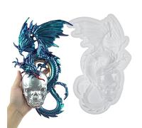 HyzaPhix Dragon Silicone Moulds, Large Skull Dragon Epoxy Resin Mould Statue Making Moulds Halloween Casting Moulds for Wall Hanging Home Office Art Decor