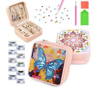 HYZCXPL 2 Pcs Diamond Art Kits,Diamond Art Jewelry Box for Kids-5D DIY Butterfly Design,Jewellery Box Diamond Painting Kit for 6 7 8 9 10 11 12 Kids Girls Women Activities Birthday Christmas Presents