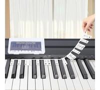 Hyzevee Piano Keyboard Stickers|Movable Piano Keyboard Note Labels|Piano Notes Overlay|Notes Guide for Beginner|88-Key Standard Full-Size Reusable and Comes with Box, Black, 1 Pcs