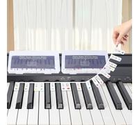 Hyzevee Piano Keyboard Stickers|Movable Piano Keyboard Note Labels|Piano Notes Overlay|Notes Guide for Beginner|88-Key Standard Full-Size Reusable and Comes with Box, Black and Rainbow Color