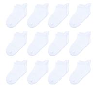HYzgb Toddler Socks 3 4 5 Years Kids Socks 12 Pairs Cotton Ankle Non Slip Socks for Unisex Toddler Boys Girls Birthday Gift All Seasons Wearing White