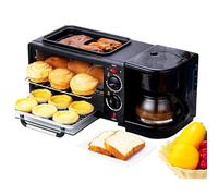 HYZHANHONG 1050W Portable Oven Breakfast Machine, Electric Multifunctional Breakfast Machine with 1.2L Cooking Pot, 9L Large Capacity Baking Area,Black