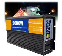 HYZHANHONG 12V DC To 230V AC Power Inverter Converter, 5000 Watt Pure Sine Wave Inverter,for RV, Truck, Boat, Camping And Home with AC Output Sockets/LCD Screen,24V to 110V