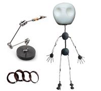 HYZHANHONG 16CM, Stop Motion Armature Kits DIY Stop Motion Armature Kits,12CM-20CM Metal Puppet Figure, Stop Motion Animation with Hands And Skull 13CM
