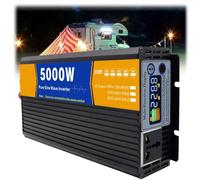 HYZHANHONG 2500W Pure Sine Wave Power Inverter,12V-72V DC To AC 110V/220V Peak Power 5000W with 1 AC Outlets,LCD Display Split Phase Car Inverter,DC 60V,AC 220V 60Hz