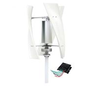HYZHANHONG 6000W Household Vertical Permanent Magnet Noiseless Wind Turbine, 12V 24V 48V 220V Outdoor New Energy 3-Blade Generator with Controller(White),220v