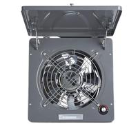 HYZHANHONG Gray, 100W Wall Mounted Kitchen Exhaust Fan,10 Inch Window Exhaust Smoke Fan, Portable with Lid Ventilation for Bathroom Laundry, Shopping Mall And Office