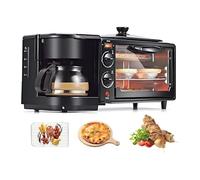 HYZHANHONG Kitchen Three in One Breakfast Machine, Electric Breakfast Machine with 1.2L Cooking Pot, 9L Large Capacity Baking Area And Coffee Machine, 100-230 ° C Temperature Control