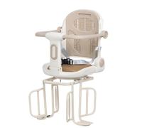 HYZHANHONG Light coffee,Folding Portable Child Seat, Rear Frame Mounted Baby Bicycle Seat Suitable for Children Aged 2 To 8 Years Old with A Rear Seat Design for Children's Bicycles