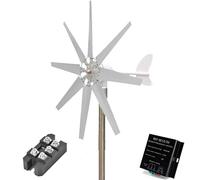 HYZHANHONG Wind Turbine Generator 1000W 12V 24V, 8-Blade Horizontal Axis Wind Generator Kit with MPPT Charge Controller, Ideal for Home, Farm & Off-Grid Living - Quiet& Reliable,48V