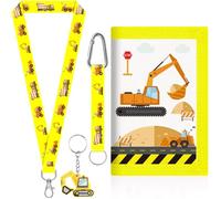 HYZMSZA Space Neck Pouch Children, Rocket Children's Triple Folded Purse, Wallet Boys with Lanyard and Key Ring for Children's Birthday Party Bag Decoration, yellow, ca. 24 x 12.5 im aufgeklappten