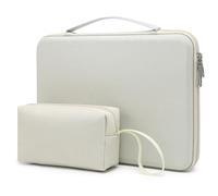 HYZUO 13.3-14 Inch Hard Shell Laptop Sleeve Case for MacBook Pro 14 M4/M3/M2/M1, MacBook Pro/Air 13, XPS 13, 13.8"-13.5" Surface Laptop, HP Spectre X360 13/14, Beige
