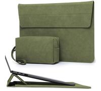 HYZUO 13.3-14 Inch Laptop Sleeve Case Bag with Adjustable Stand for MacBook Pro 14 M4/M3/M2/M1 Pro/Max 2025-2021, MacBook Air/Pro 13.3, 13.8/13.5 Surface Laptop 7-1, with Pouch, Olive Green