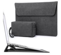 HYZUO 13.3-14 Inch Laptop Sleeve Case Bag with Adjustable Stand for MacBook Pro 14 M4/M3/M2/M1 Pro/Max 2025-2021, MacBook Air/Pro 13.3, 13.8/13.5 Surface Laptop 7-1, with Pouch, Space Grey