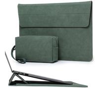 HYZUO 13.3-14 Inch Laptop Sleeve Case Bag with Adjustable Stand for MacBook Pro 14 M4/M3/M2/M1 Pro/Max 2025-2021, MacBook Air/Pro 13.3, 13.8/13.5 Surface Laptop 7-1, with Pouch, Midnight Green
