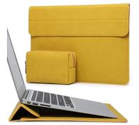 HYZUO 13.3-14 Inch Laptop Sleeve Case with Stand Feature for MacBook Pro 14 M5/M4/M3/M2/M1 2026-2021, MacBook Pro/Air 13.3, 13.5" 13.8" Surface Laptop, HP Spectre X360 13/14, Olive Yellow
