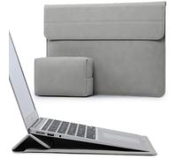 HYZUO 13.3-14 Inch Laptop Sleeve Case with Stand Feature for MacBook Pro 14 M5/M4/M3/M2/M1 2026-2021, MacBook Pro/Air 13.3, 13.5" 13.8" Surface Laptop, HP Spectre X360 13/14, Light Grey