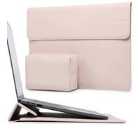 HYZUO 13.3-14 Inch Laptop Sleeve Case with Stand Feature for MacBook Pro 14 M5/M4/M3/M2/M1 2026-2021, MacBook Pro/Air 13.3, 13.5" 13.8" Surface Laptop, HP Spectre X360 13/14, Apricot