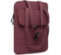 HYZUO 13.3-14 Inch Puffy Laptop Case Sleeve Padded Handbag, Wine Red | for 13"-14" MacBook Pro/Air, 13" 13.3" Dell/HP/Lenovo/Asus/Acer Notebook Chromebook, Women Slim Shoulder Bags Work Daily Bag