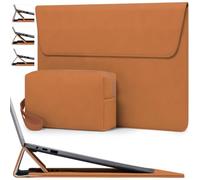 HYZUO 13 Inch Laptop Case Sleeve Bag with Adjustable Stand, Brown | for MacBook Air 13 M5 A3449 M4 M3 M2 M1 2026-2018, 13" MacBook Neo 2026, MacBook Pro 13 M2 M1 2026-2016, Surface Pro, XPS 13