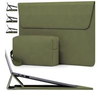 HYZUO 13 Inch Laptop Case Sleeve Bag with Adjustable Stand, Olive Green | for MacBook Air 13 M5 A3449 M4 M3 M2 M1 2026-2018, 13" MacBook Neo 2026, MacBook Pro 13 M2 M1 2026-2016, Surface Pro, XPS 13