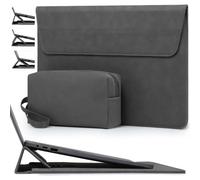 HYZUO 13 Inch Laptop Case Sleeve Bag with Adjustable Stand, Space Grey | for MacBook Air 13 M5 A3449 M4 M3 M2 M1 2026-2018, 13" MacBook Neo 2026, MacBook Pro 13 M2 M1 2026-2016, Surface Pro, XPS 13