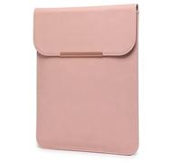 HYZUO 13 Inch Laptop Sleeve Bag Compatible with MacBook Air 13 M4/M3/M2/M1 2018-2025, MacBook Pro 13 M2/M1 2016-2025, Faux Suede Leather Case, Rose Gold Metal Trim-Pink