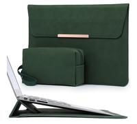 HYZUO 13 Inch Laptop Sleeve Case with Stand for MacBook Air 13 M5 A3449 M4 M3 M2 M1 2026-2018, 13" MacBook Neo 2026 A3404, MacBook Pro 13 M2 M1, 13" iPad Pro/Air, Surface Pro, Midnight Green(Smiley)