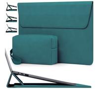 HYZUO 15-16 Inch Laptop Case Sleeve with Adjustable Stand, Dark Green | for MacBook Pro 16 M5/M4/M3/M2/M1 Pro/Max A3428 A3429 2026-2019, XPS 15, MacBook Pro 15 2015-2012, HP Envy 15.6
