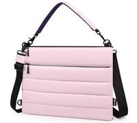 HYZUO 15-16 Inch Laptop Sleeve Bag for MacBook Pro 16 M5-M1 A3428 A3429, MacBook Pro/Air 15, 15" 15.6" Dell/HP/Lenovo/Asus/Acer/Samsung, Women Shoulder Bags Case Work Daily Handbag, Pale Pink