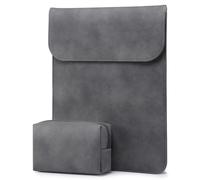 HYZUO 15-16 Inch Laptop Sleeve for MacBook Pro 16 M5/M4/M3/M2/M1 Pro/Max A3428 A3429 A3403 A3186 2026-2019, MacBook Pro 15 2015-2012, XPS 15, Faux Suede Leather Case with Accessory Bag, Space Grey