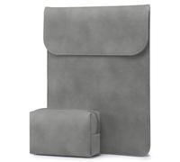 HYZUO 15-16 Inch Laptop Sleeve for MacBook Pro 16 M5/M4/M3/M2/M1 Pro/Max A3428 A3429 A3403 A3186 2026-2019, MacBook Pro 15 2015-2012, XPS 15, Faux Suede Leather Case with Accessory Bag, Dark Grey