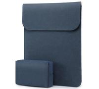 HYZUO 15-16 Inch Laptop Sleeve for MacBook Pro 16 M5/M4/M3/M2/M1 Pro/Max A3428 A3429 A3403 A3186 2026-2019, MacBook Pro 15 2015-2012, XPS 15, Faux Suede Leather Case with Accessory Bag, Navy Blue
