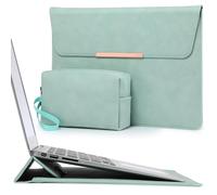 HYZUO 15 Inch Laptop Sleeve Bag Case with Stand Feature for MacBook Air 15 M5 A3448 M4 A3241 M3 A3114 M2 A2941 2026-2023, MacBook Pro 15, 15" Surface Laptop 7/6/5/4/3, Mint Green(Smiley)