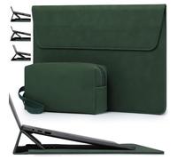 HYZUO 15 Inch Laptop Sleeve Case Bag with Adjustable Stand, Midnight Green